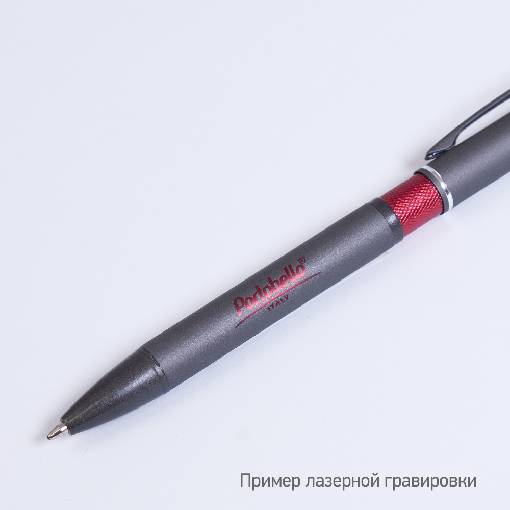 Шариковая ручка, IP Chameleon, цвет.база под лазерную гравировку, нажимной. мех-м, корпус-металл.,красный, сил. стилус