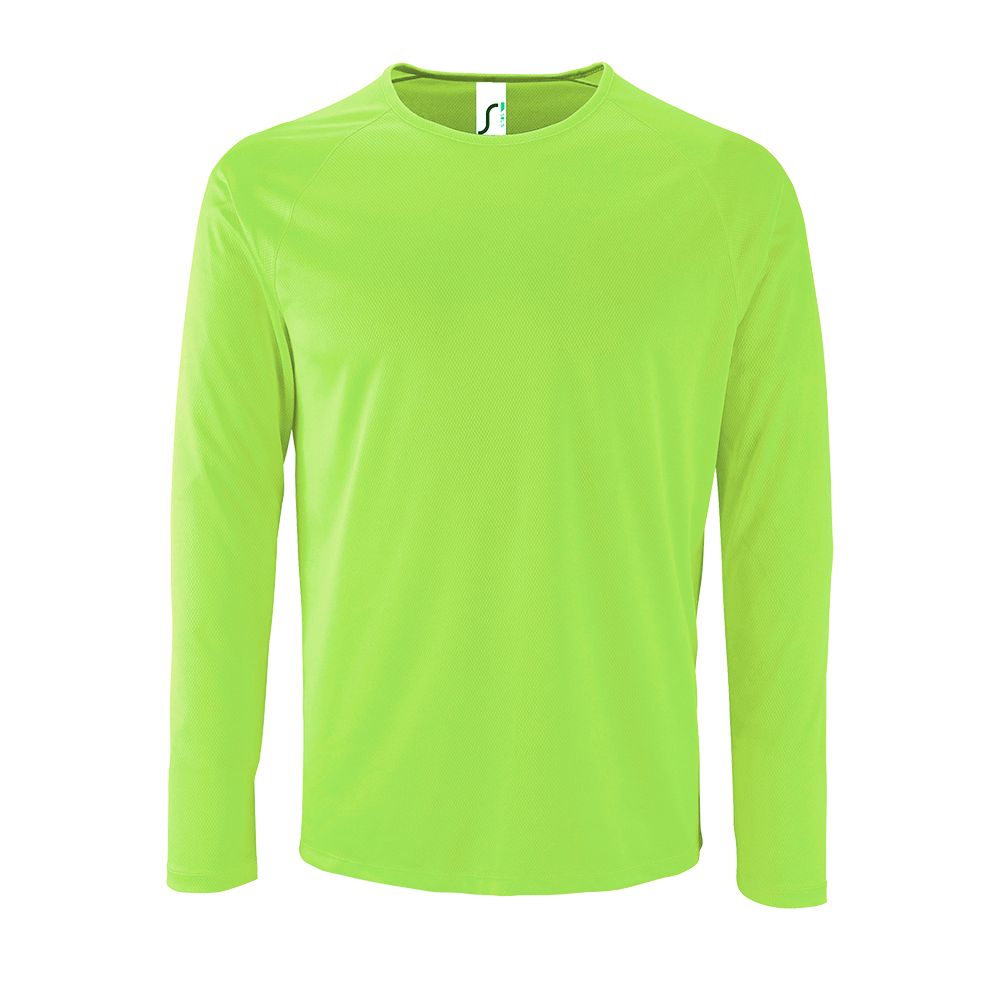 Футболка с длинным рукавом SPORTY LSL MEN, неоново-зеленая