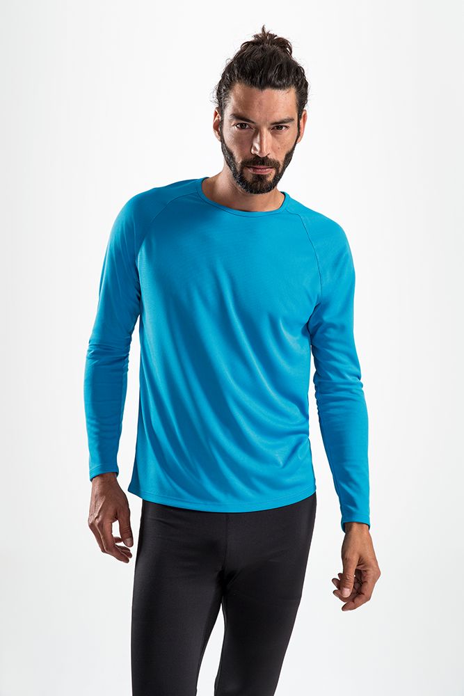 Футболка с длинным рукавом SPORTY LSL MEN, неоново-зеленая