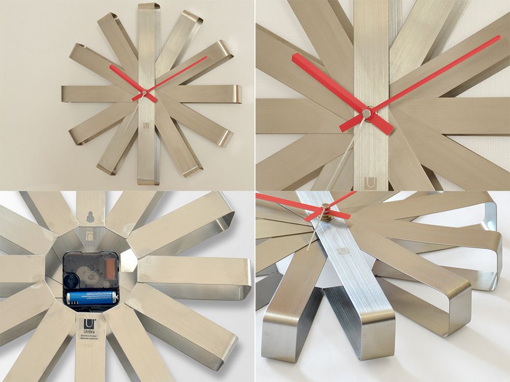 Часы настенные Ribbon, стальные