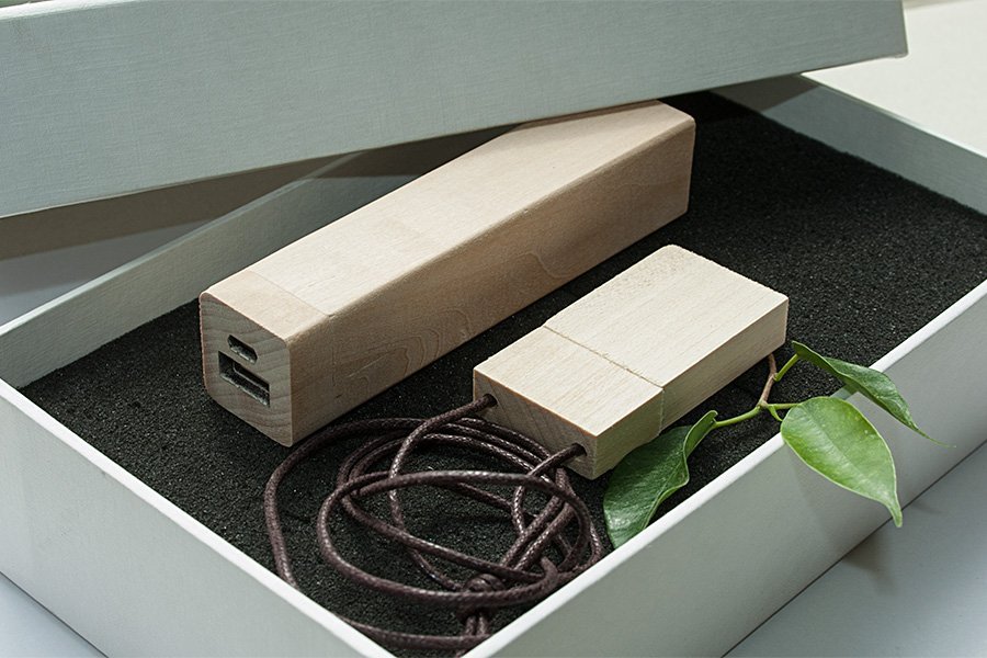 Набор ЭКО 2/02 (U-PK023, Z144, DR002) (белый, 119х195*45, липа натуральная на 2600 mah,липа натуральная с чипом 4 гб)