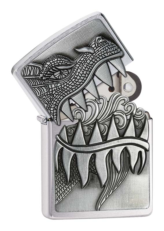 ��������� ZIPPO Classic � ��������� Brushed Chrome, ������/�����, �����������, �������, 36x12x56 ��