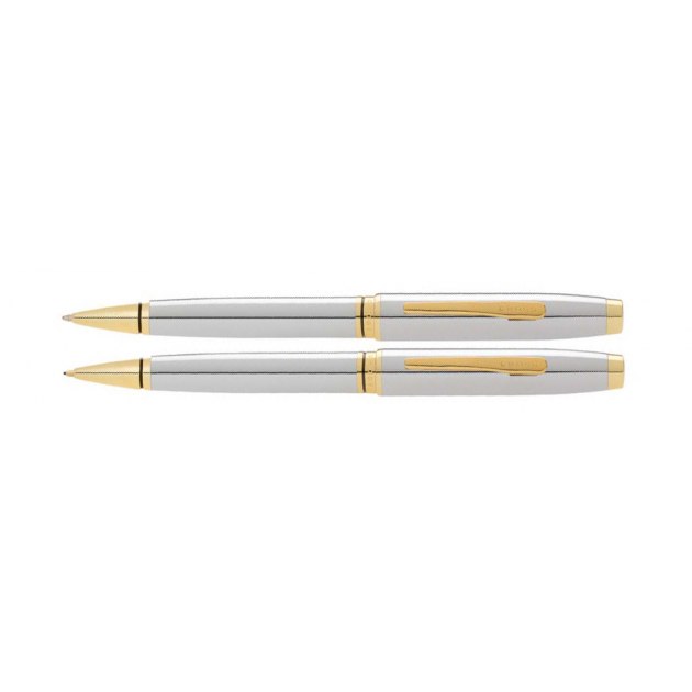 Набор Cross Coventry: шариковая ручка и механический карандаш 0.7мм. Цвет - серебристый.