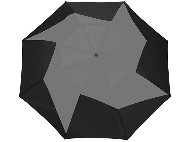 Зонт двухсекционный Pinwheel с автоматическим открытием, 23", серый/черный