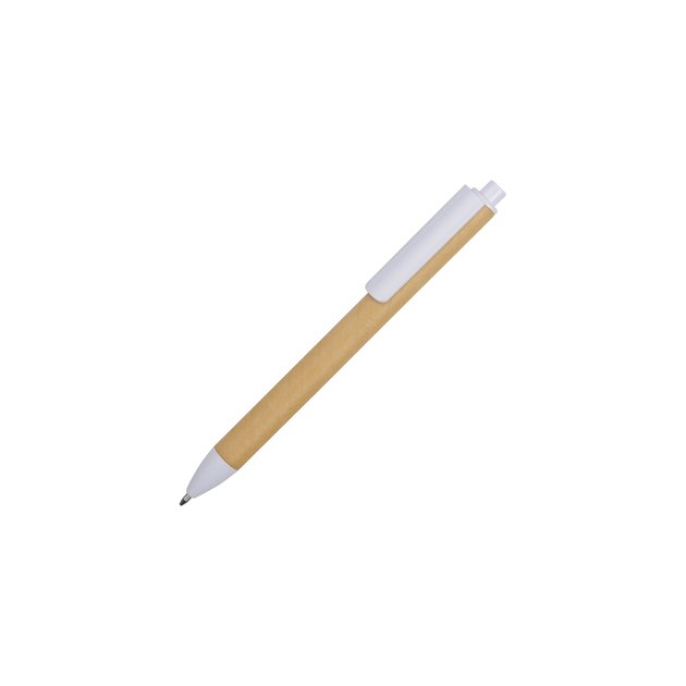 Ручка картонная пластиковая шариковая «Эко 2.0», бежевый/белый