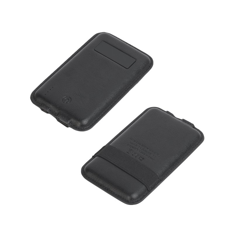 Зарядное устройство "Olo", 8000 mAh, черный, искусственная кожа