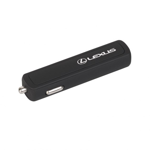 Автомобильное зарядное устройство "Slam" с 2-мя разъёмами USB, прорезиненный черный