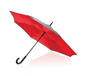 Механический двусторонний зонт 23”, красный