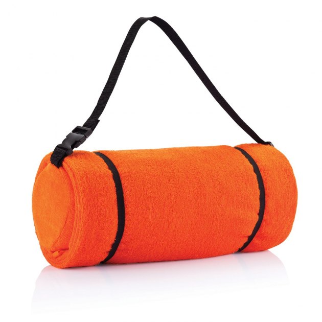Пляжное полотенце с подушкой, оранжевый.
