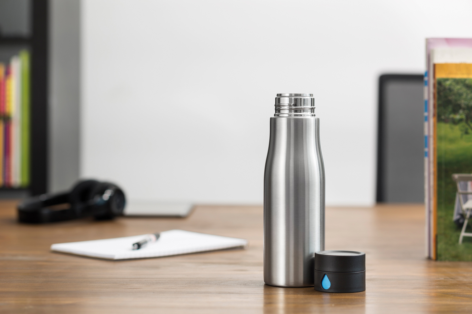 Бутылка для воды Aqua, серебренная